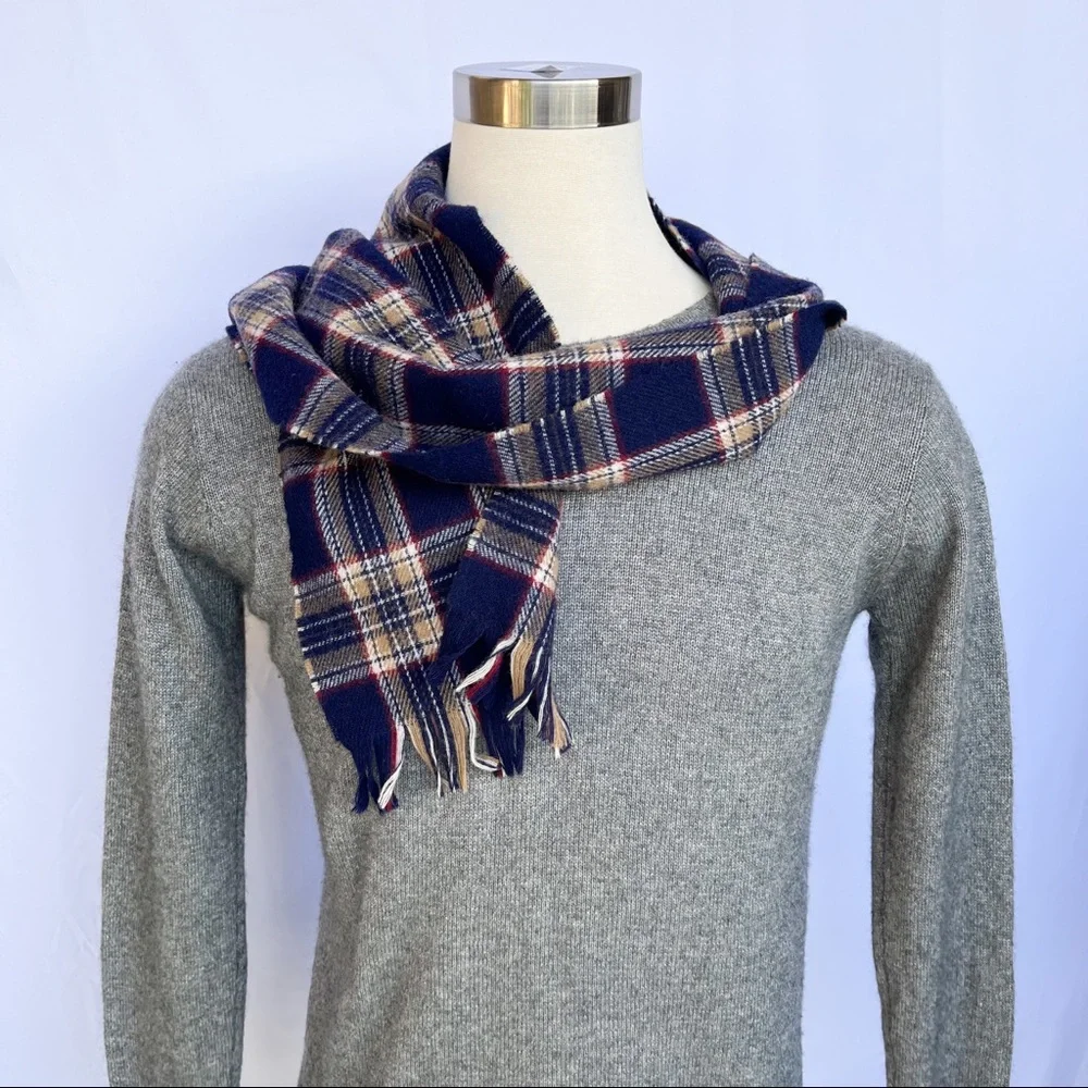 Highland Home Industries Lambswool Vintage Plaid Scarf Men